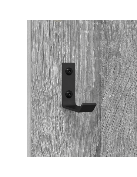 Appendiabiti a muro con specchio Grigio Sonoma 96 x 1,5 x 90 cm