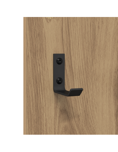 Appendiabiti a muro Rovere artigianale 96 x 1,5 x 90 cm