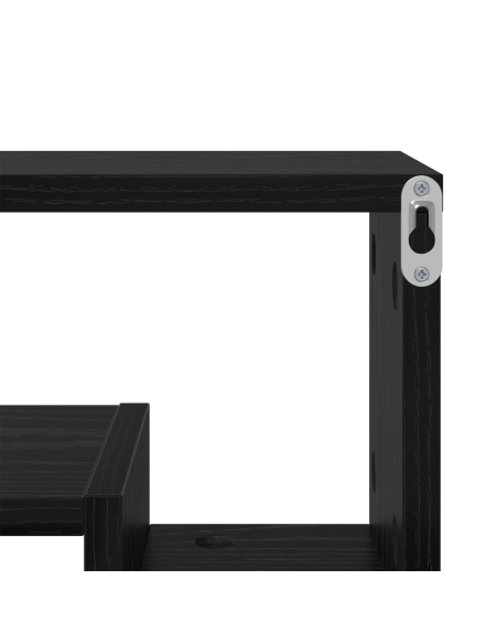 Scaffale da parete con lo scaffale Rovere nero 82 x 15 x 51 cm