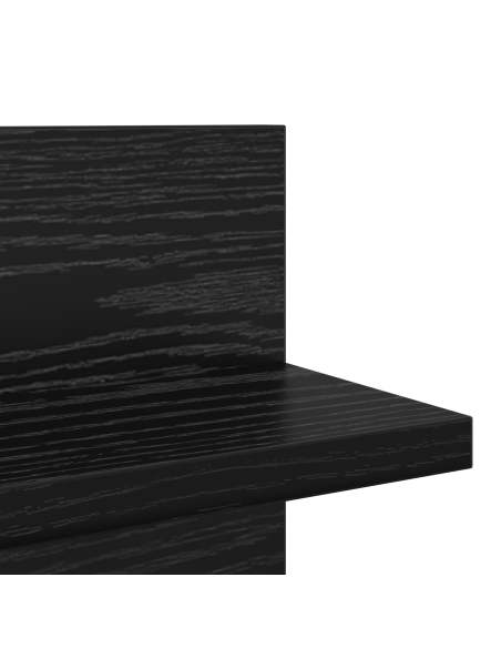 Scaffale da parete 2 pcs Rovere Nero 80 x 11,5 x 18 cm