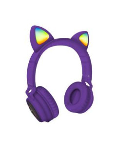 Techmade Cuffie Funny Led BT + Microfono Purple