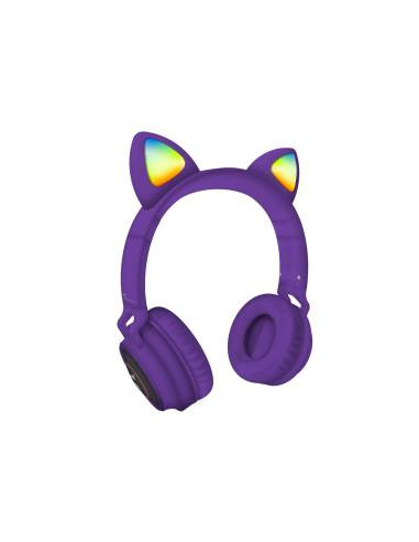 Techmade Cuffie Funny Led BT + Microfono Purple