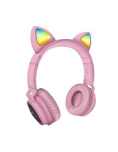 Techmade Cuffie Funny Led BT + Microfono Pink