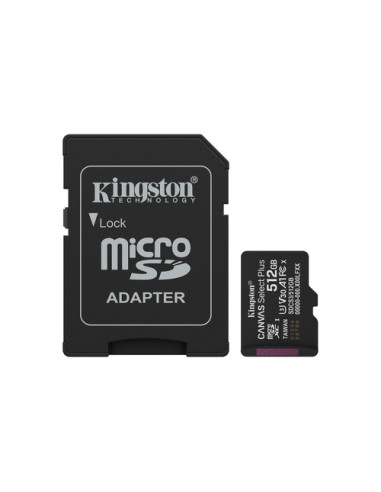 Kingston Technology 512GB microSDXC Canvas Select Plus Gen3 150MB/s A1 (Adattatore SD incluso)
