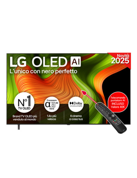 LG OLED AI OLED77B56LA TV Serie B5 77'' 4K, α8 Gen2, Dolby Vision, 20W, 4 HDMI con VRR 120Hz, G-Sync, Smart TV WebOS 25