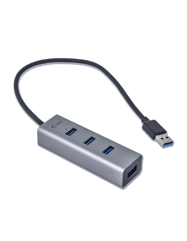 i-tec Metal U3HUBMETAL403 hub di interfaccia USB 3.2 Gen 1 (3.1 Gen 1) Type-A 5000 Mbit/s Grigio