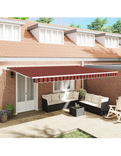 Tenda Retrattile Arancione e Marrone 500 × 350 cm