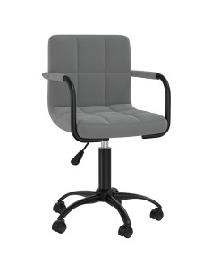 Sedia da Ufficio Girevole Grigio Scuro in Velluto