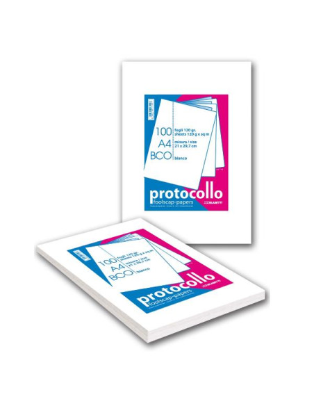 CF100 FOGLI PROTOCOLLO 120GR BIANCO