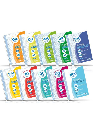 RICAMBI A4 QUADRETTI 4F 40FF