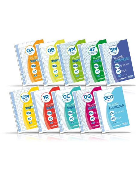 RICAMBI A4 QUADRI 5MM 40FF 100GR