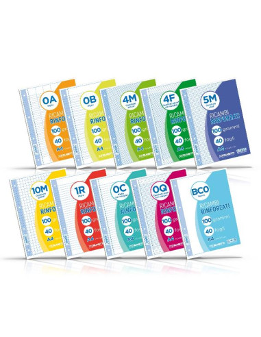 RICAMBI A4 QUADRI 10M 40FF 100GR