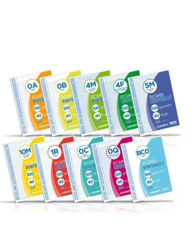 RICAMBI A4 QUADRI Q 40FF 100GR