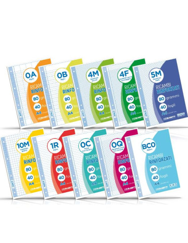 RICAMBI A4 QUADRI 4MM 40FF