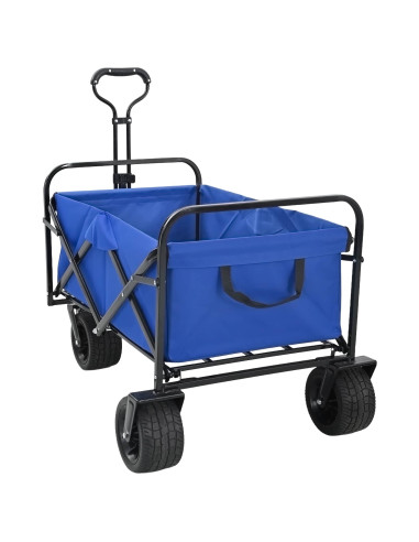 Carrello a Mano Pieghevole Blu 89 x 63 x 96 cm