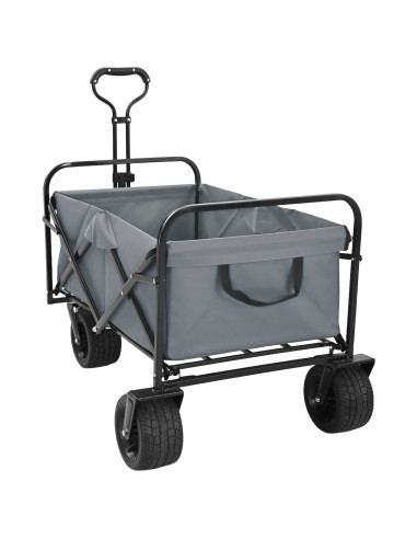 Carrello a Mano Pieghevole Grigio 89 x 63 x 96 cm