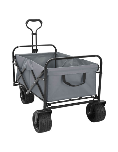 Carrello a Mano Pieghevole Grigio 89 x 63 x 96 cm