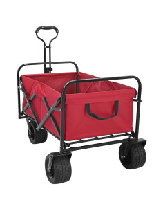 Carrello a Mano Pieghevole Rosso 89 x 63 x 96 cm