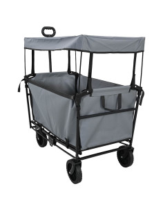 Carrello a Mano Pieghevole Grigio 105 x 56.5 x 116 cm