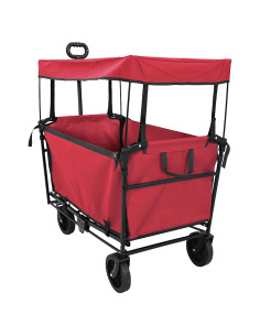 Carrello a Mano Pieghevole Rosso 105 x 56.5 x 116 cm