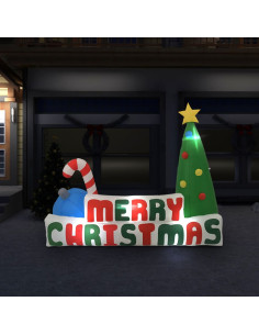 Albero Natale Merry Christmas Gonfiabile con LED 240x188 cm