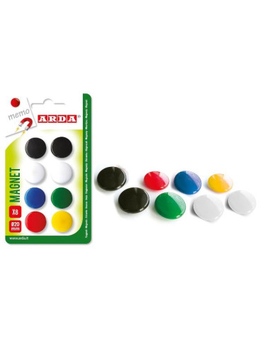 BLISTER 8 MAGNETI DIAMETRO 20 MM.