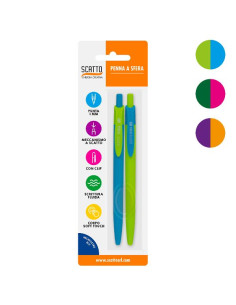 BL. 2PZ PENNA GOMMATA 1MM COL.ASS.