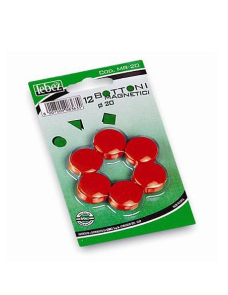 CF12 BOTTONI MAGN. ROSSO 20 MM