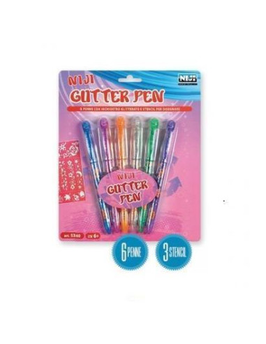 6 PENNE GLITTERATE  COL.3 STENCIL