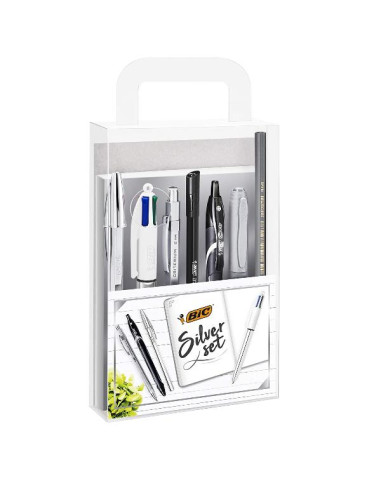 SILVER SET BLOCCO APPUNTI + PENNE