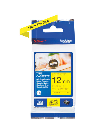 Brother TZE631S nastro per etichettatrice Nero su giallo TZe