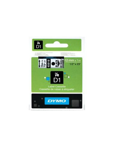 NASTRO  D1 12MMX7M NERO/TRASP