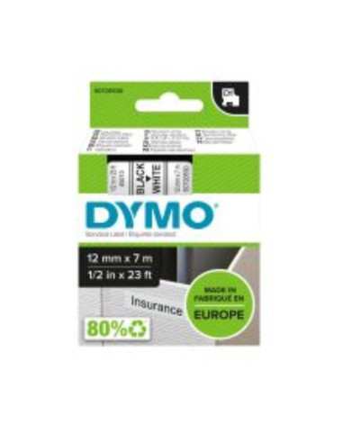 NASTRO  D1 12MMX7M NERO/BIANC