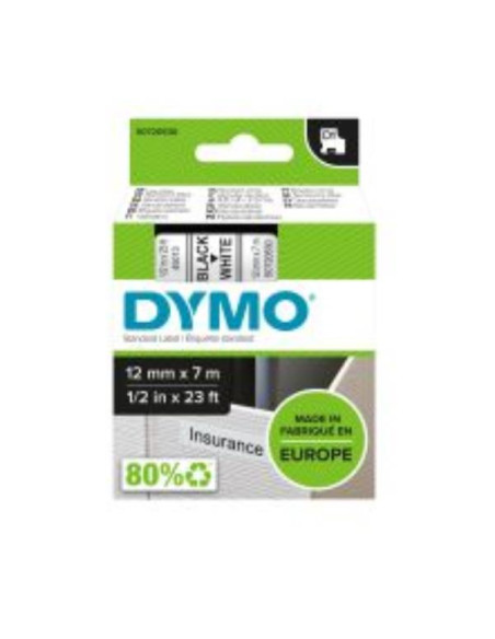 NASTRO  D1 12MMX7M NERO/BIANC