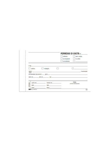 CF10BLOCCO PERMESSO USCITA 50X2RIC