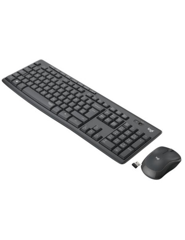 TASTIERA LOGITECH+MOUSE Wireless Desktop MK295 SILENT COMBO USB GRAFITE 920-009797