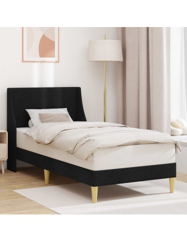 Struttura del letto con testiera Nero 90 x 200 cm Tessuto