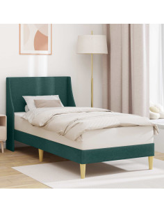 Struttura del letto Verde Scuro 90 x 200 cm Tessuto