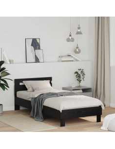 Struttura del letto Rovere Nero 98.5 x 200 cm Legno multistrato