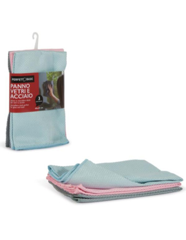 CF3 PANNI MICROFIBRA ACCIAIO VETRI