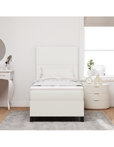 Letto a Sorgente LED con testiera Crema e Bianco 100 x 200 cm