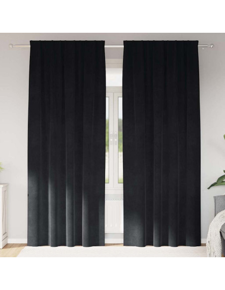 Tende oscuranti 2 pcs Nero 140 x 260 cm Velluto