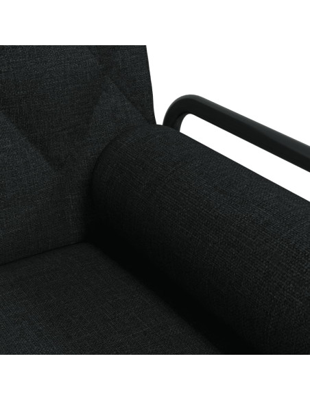 Divano Letto con Braccioli Nero in Tessuto