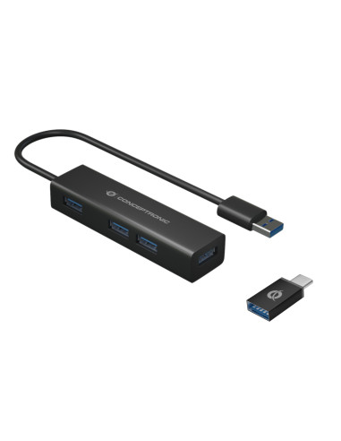 Conceptronic HUBBIES06B hub di interfaccia USB 3.2 Gen 1 (3.1 Gen 1) Type-A 5000 Mbit/s Nero