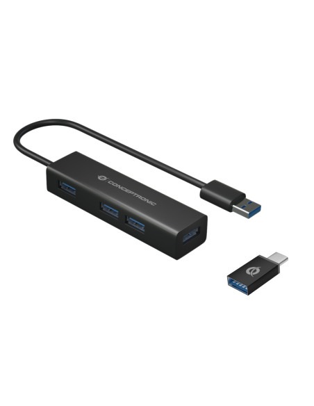 Conceptronic HUBBIES06B hub di interfaccia USB 3.2 Gen 1 (3.1 Gen 1) Type-A 5000 Mbit/s Nero