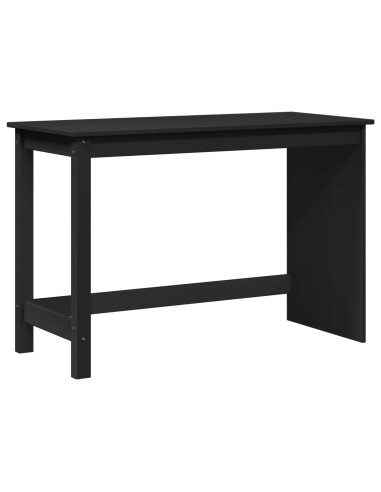 Scrivania Nero 112 x 50 x 75 cm Legno di Pino Massello