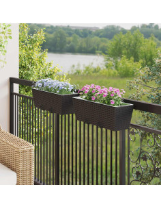 Ringhiera 2 pcs Nero 50 x 17 x 17 cm Metallo