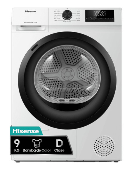 Hisense DHQE900UWDC asciugatrice Libera installazione Caricamento frontale 9 kg Bianco