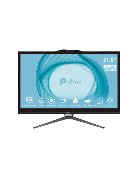 MSI Pro AP222T 13M-057IT Intel® Pentium® Gold G7400 54,6 cm (21.5") 1920 x 1080 Pixel Touch screen PC All-in-one 4 GB DDR4-SDR