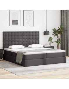 Letto con contenitore e materasso Grigio 180 x 200 cm